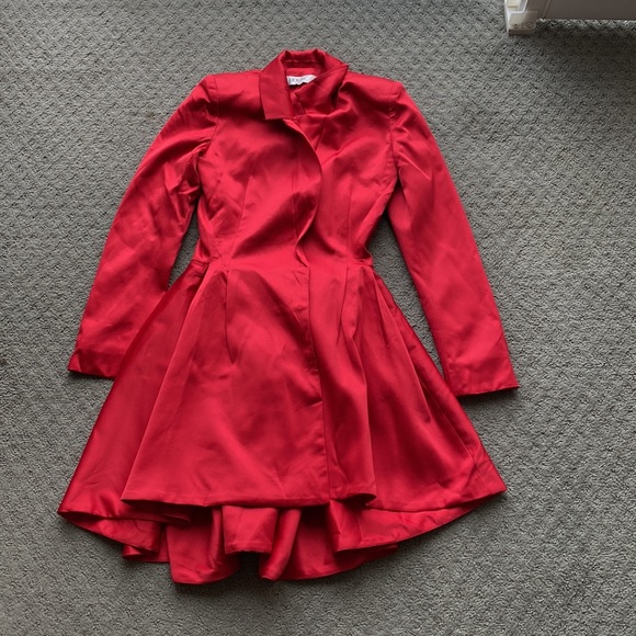 House of CB, 'Simoneta' Red satin tailored jacket dress, Size XS - Picture 10 of 11